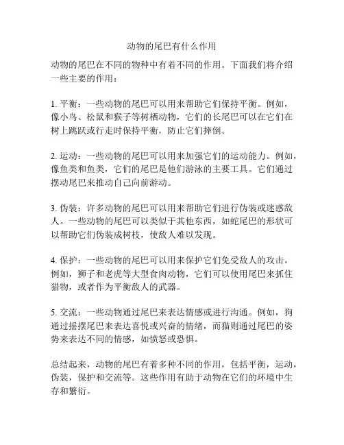 动物的尾巴有什么作用