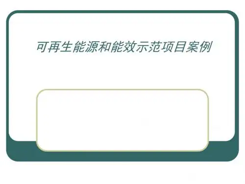 可再生能源和能效示范项目案例