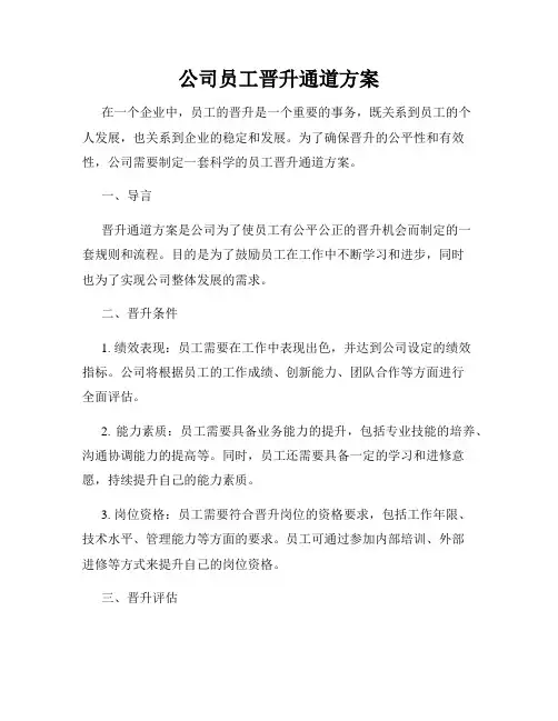 公司员工晋升通道方案