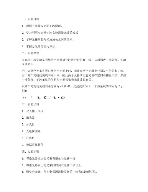 双光栅实验报告
