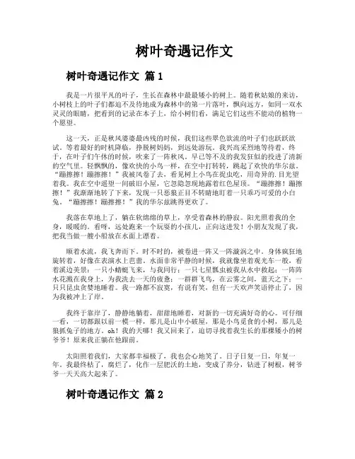 树叶奇遇记作文