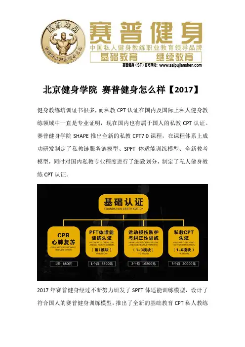北京健身学院 赛普健身怎么样【2017】