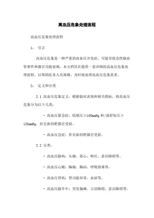 高血压危象处理流程