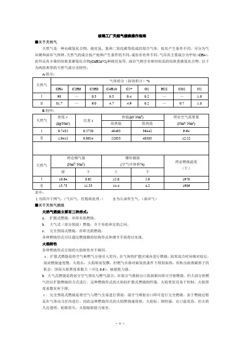 天然气操作手册