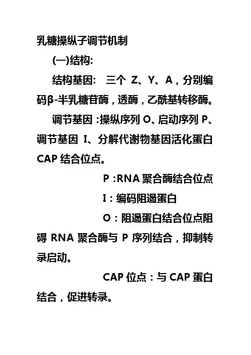乳糖操纵子机制