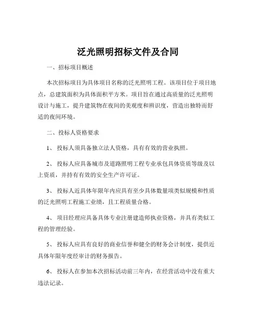 泛光照明招标文件及合同