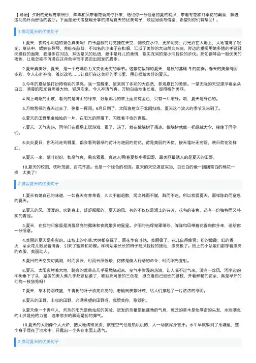 描写夏天的优美句子（5篇）