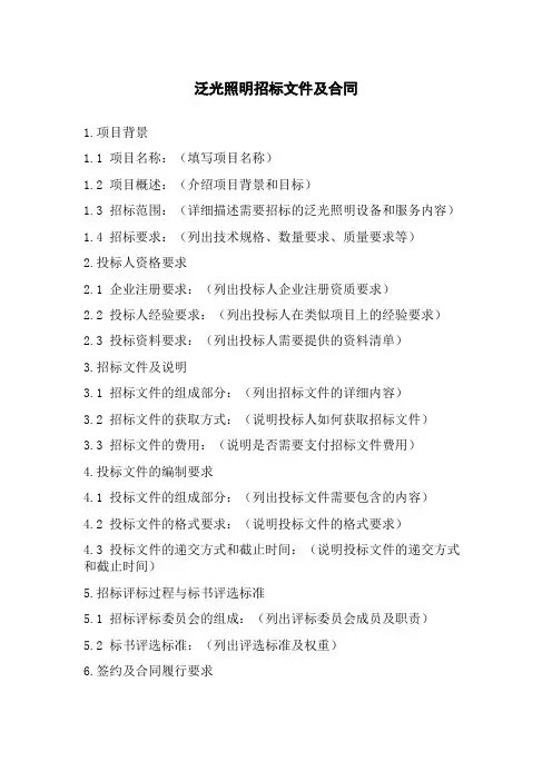 泛光照明招标文件及合同