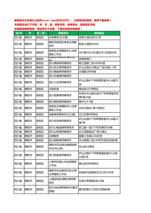 2020新版四川省德阳市旌阳区律师工商企业公司商家名录名单黄页联系电话号码地址大全53家