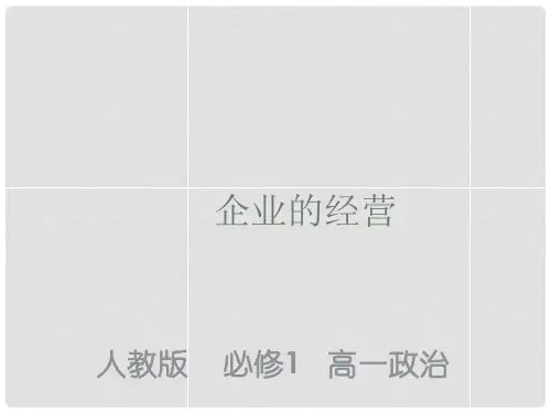 高一政治 5.1企业的经营课件