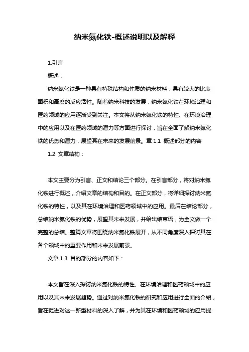 纳米氮化铁-概述说明以及解释