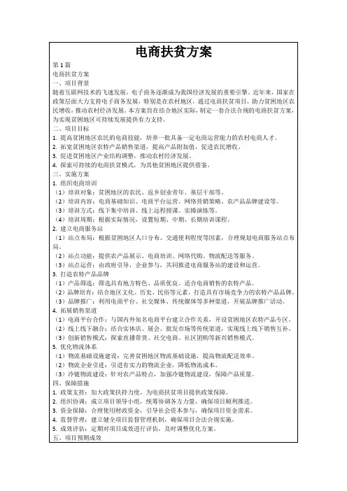 电商扶贫方案