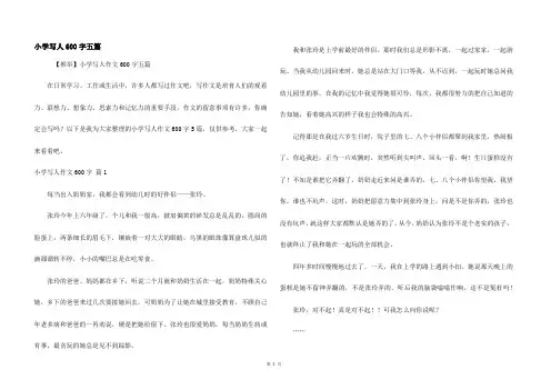 小学写人600字五篇