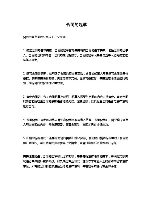 合同的起草