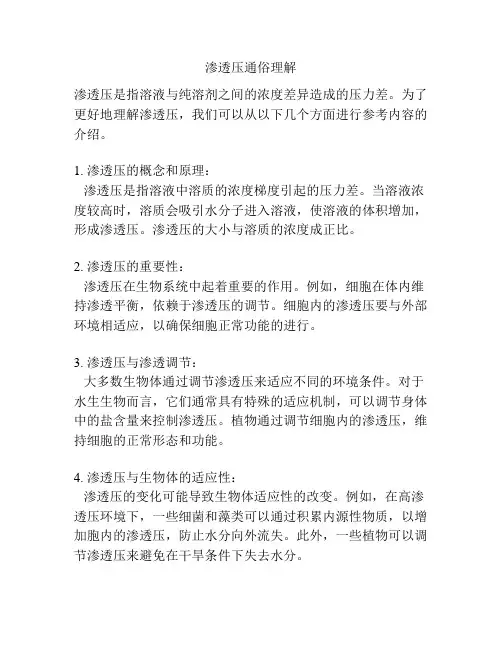 渗透压通俗理解