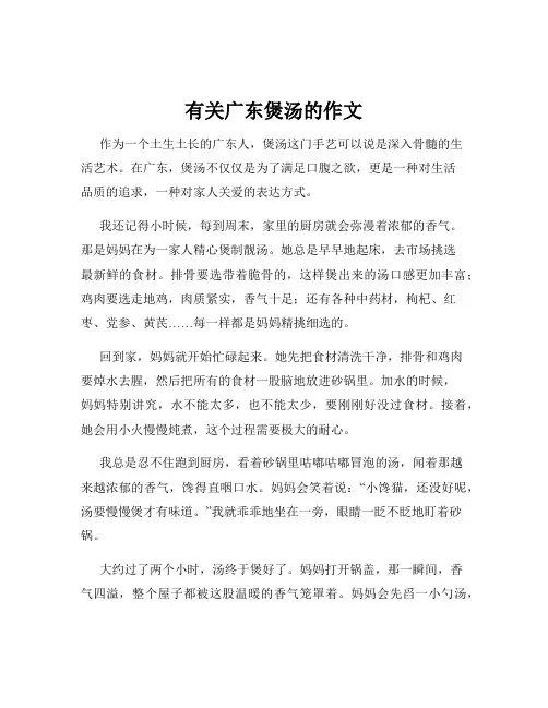有关广东煲汤的作文