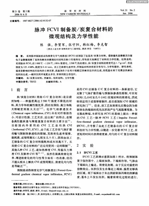 脉冲FCVI制备炭／炭复合材料的微观结构及力学性能