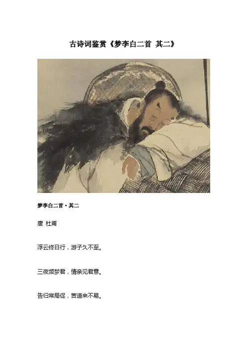 古诗词鉴赏《梦李白二首 其二》