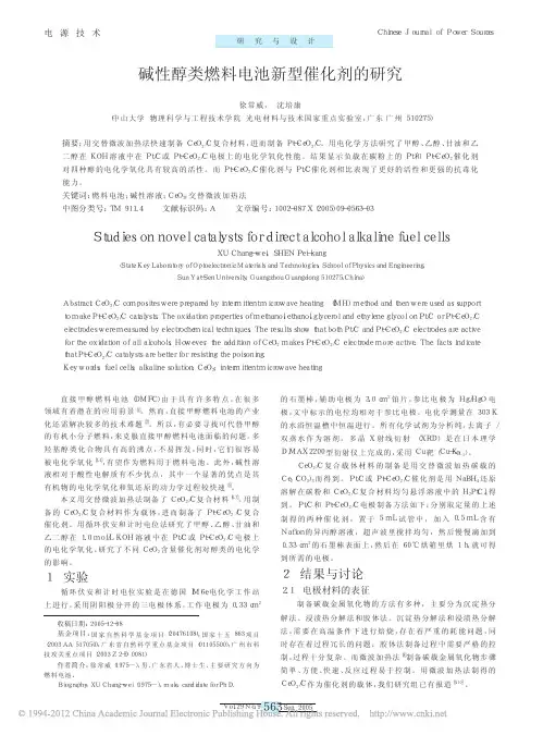 醇类燃料电池新型催化剂的研究