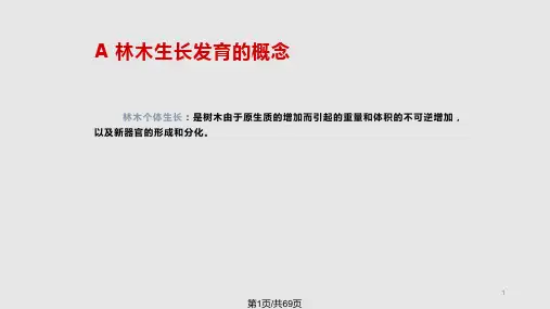 树木的生长发育及其调控PPT课件