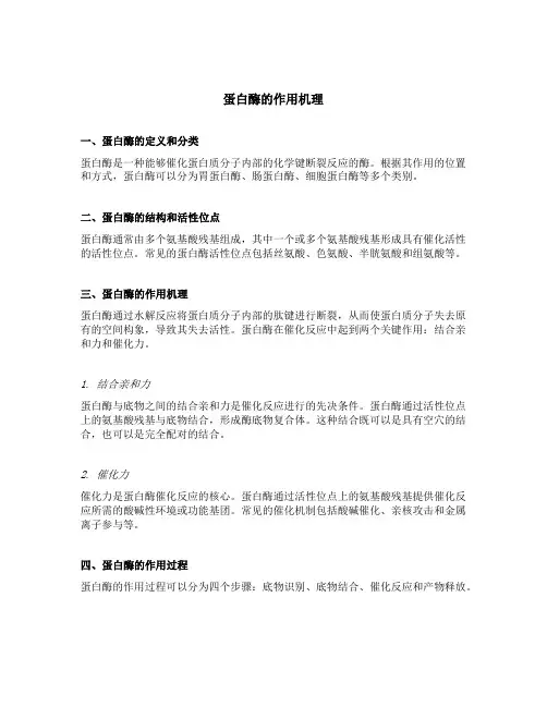 蛋白酶的作用机理