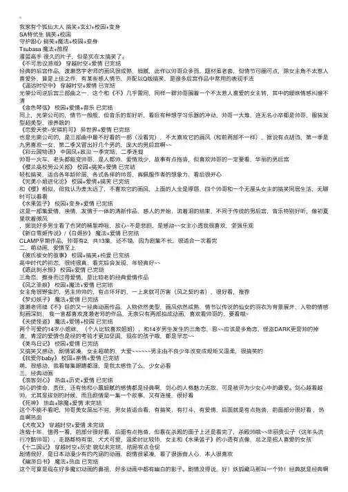 日本热门动漫大全