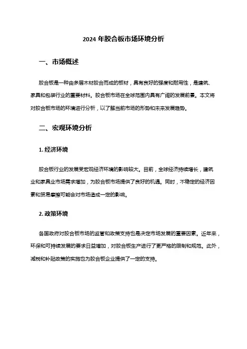 2024年胶合板市场环境分析