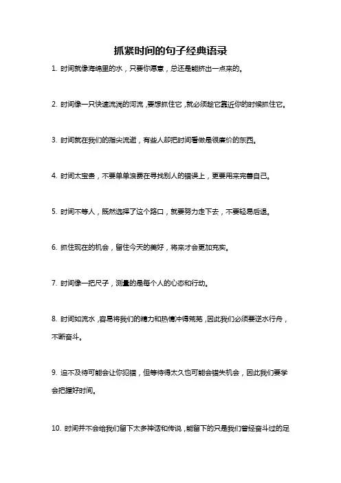 抓紧时间的句子经典语录
