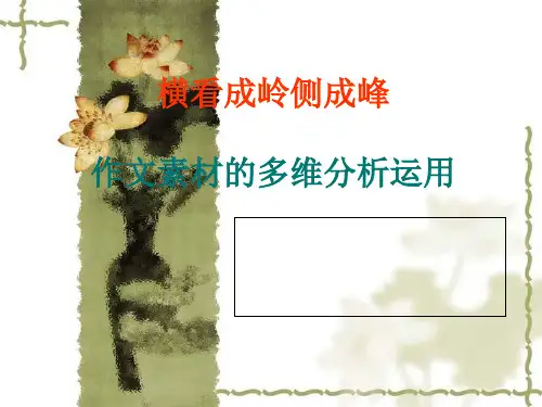 复习课件：作文素材的多角度运用 共18页
