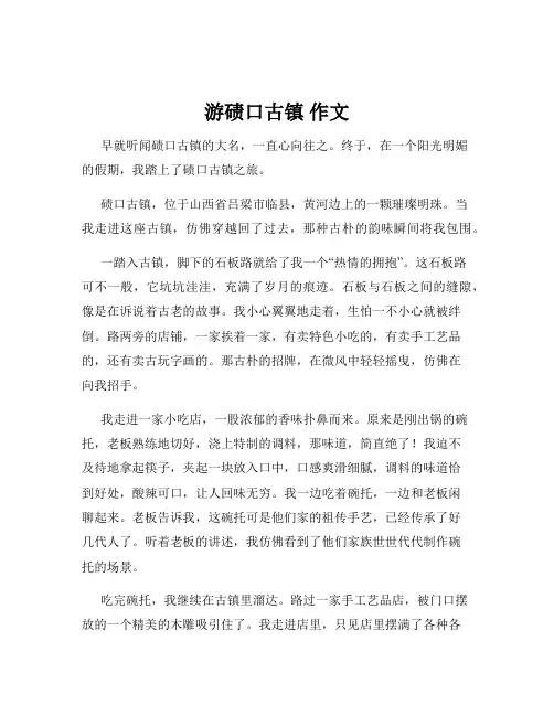 游碛口古镇 作文