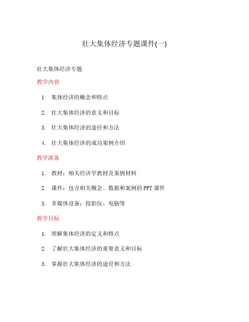 壮大集体经济专题课件(一)