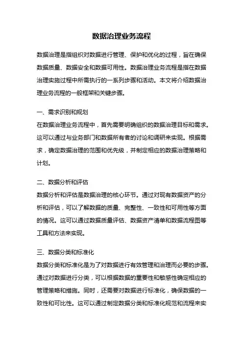 数据治理业务流程