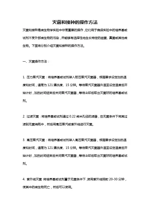 灭菌和接种的操作方法