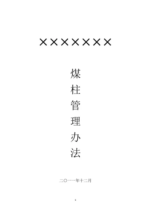 煤柱管理办法