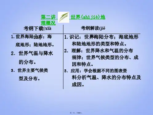 高考地理一轮复习 区域地理 13.2 世界地理概况课件