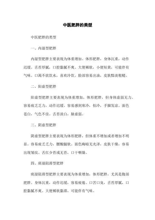 中医肥胖的类型