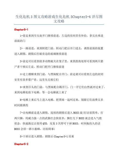 生化危机3图文攻略游戏生化危机5Chapter5-6详尽图文攻略