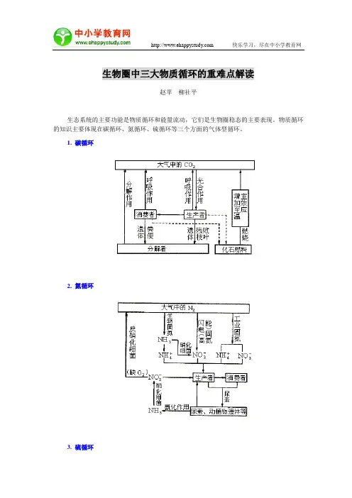 生物圈中三大物质循环的重难点解读