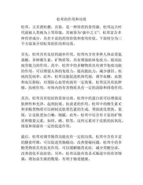 松茸的作用和功效
