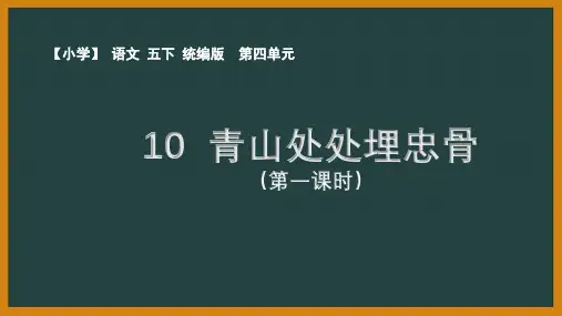 人教部编版语文五年级下册第四单元《青山处处埋忠骨》优秀PPT课件
