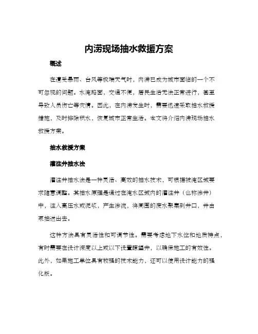 内涝现场抽水救援方案