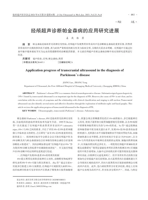 经颅超声诊断帕金森病的应用研究进展
