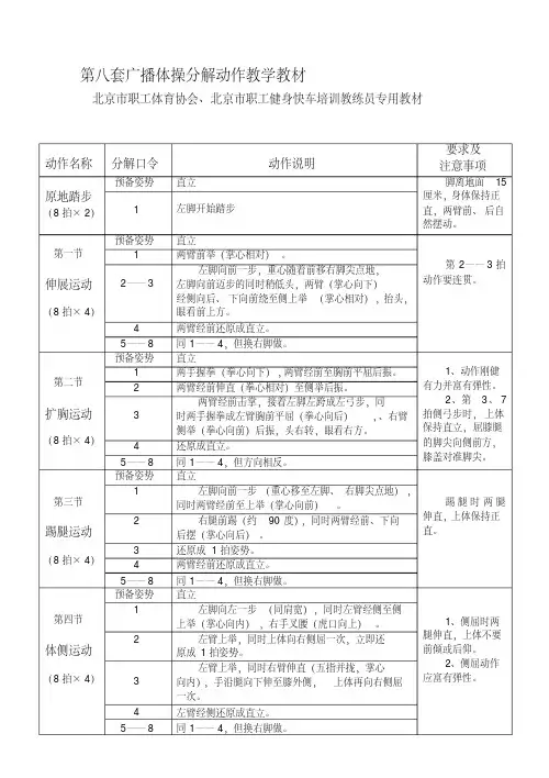 新版第八套广播体操分解动作教学教材-新版-精选.pdf