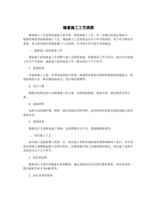 锚索施工工艺流程