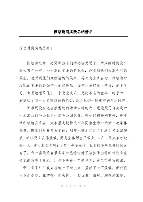 国培返岗实践总结精品