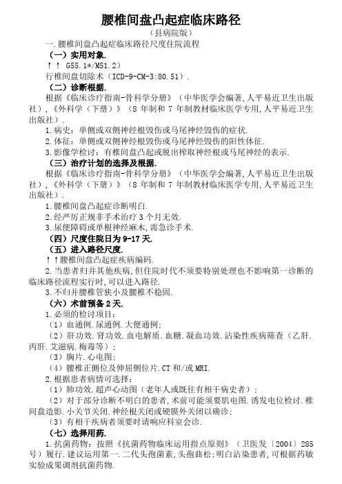 骨科临床路径(25个)