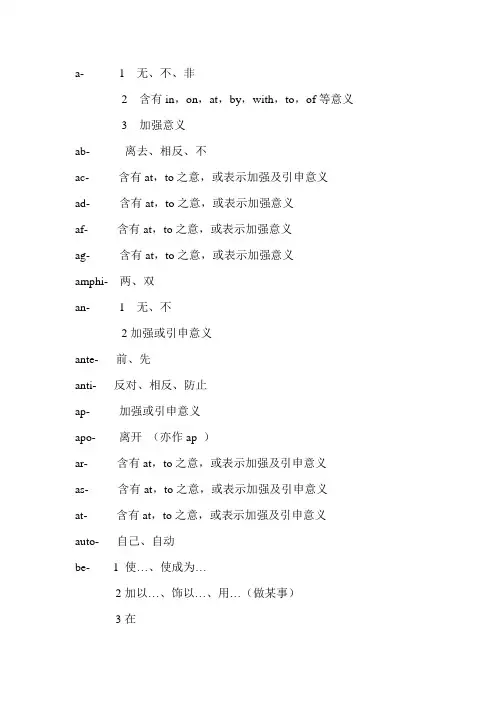英语前缀