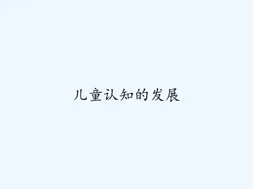 儿童认知的发展-PPT