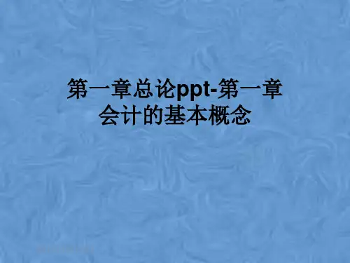 第一章总论ppt-第一章会计的基本概念