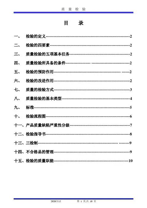 质量检验的基本概念